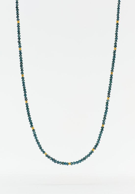 Greig Porter 18K Faceted Rounds & Teal Diamond Beaded Necklace 18