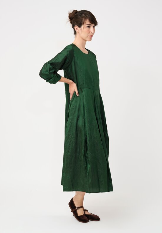 Christian Peau Silk Pullover Dress in Emerald Green