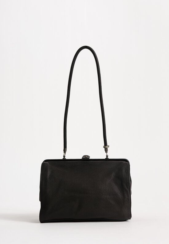 Christian Peau Soft Leather Medium Frame Hand Bag in Black