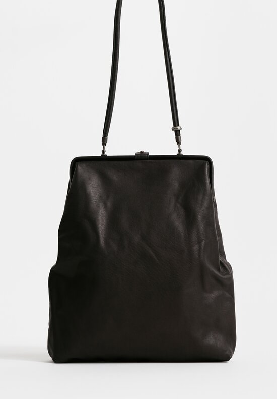 Christian Peau Medium Leather Frame Bag Black