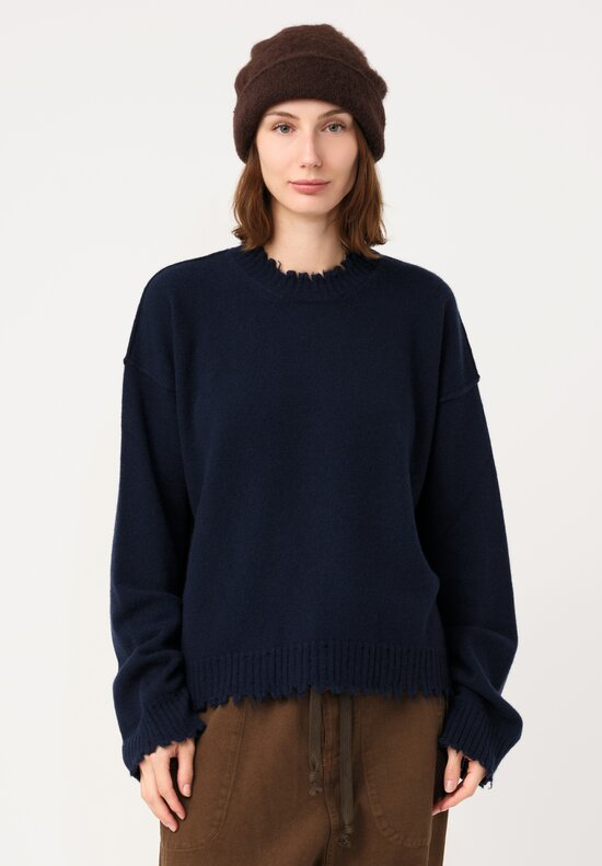 Uma Wang Brushed Alpaca Knit Beanie in Syrup Brown