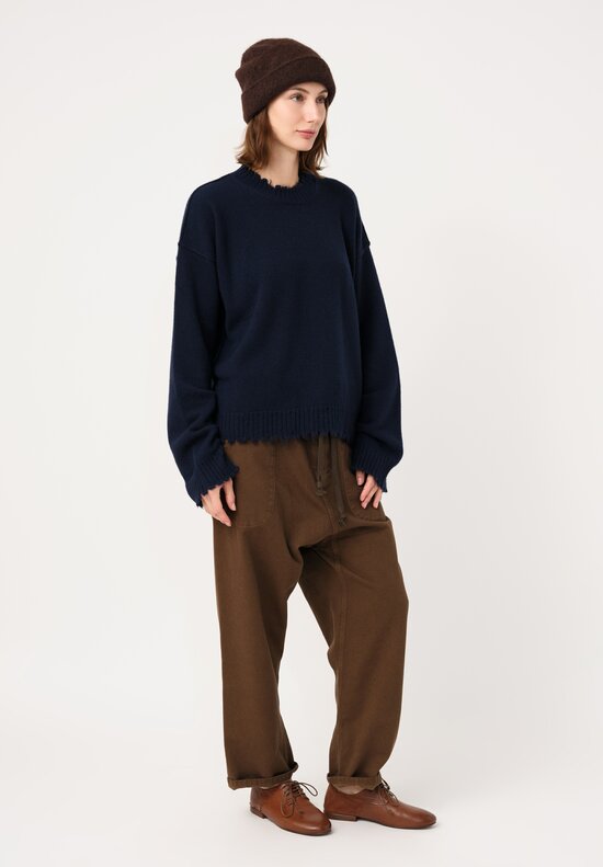 Uma Wang Brushed Alpaca Knit Beanie in Syrup Brown