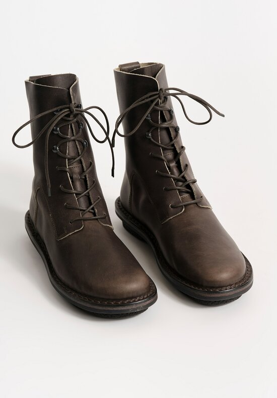 Trippen Leather Bert Booties in Tree Bark Brown