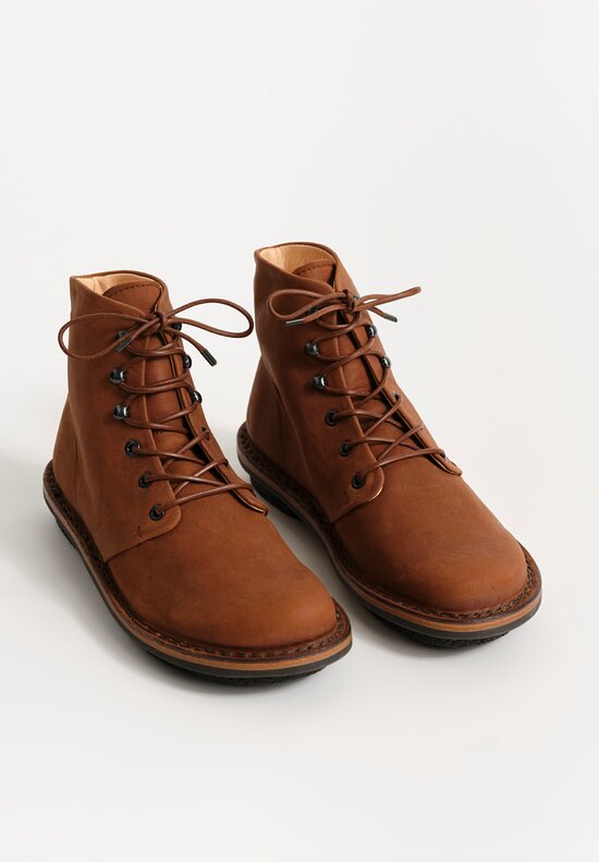 Trippen Leather Snug Bootie in Cuio Brown	