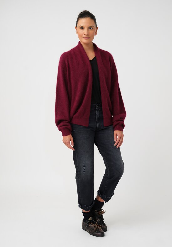 Frenckenberger Cashmere Silk Short Open Front Cardigan