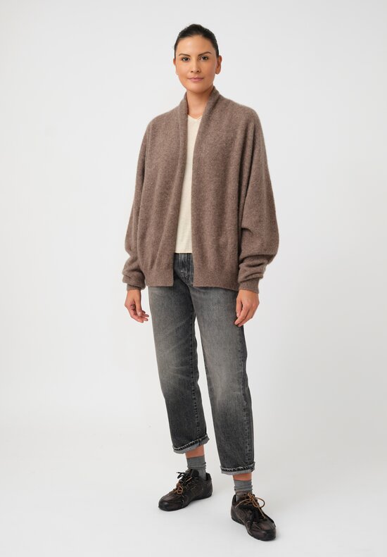 Frenckenberger Cashmere Silk Short Open Front Cardigan