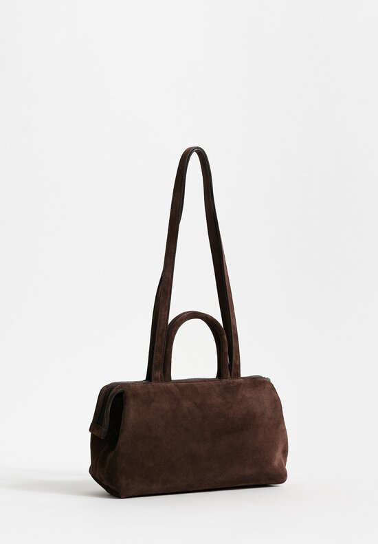 Marsèll Calf Suede Mini Orizzonte Shoulder Bag in Moro Brown	