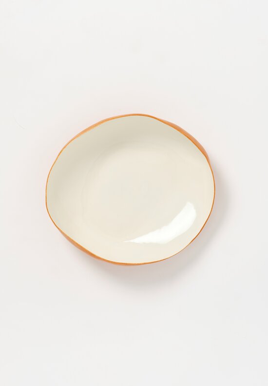 Stamperia Bertozzi Handmade Solid Exterior Painted Large Pebble Bowl Bruno Brown