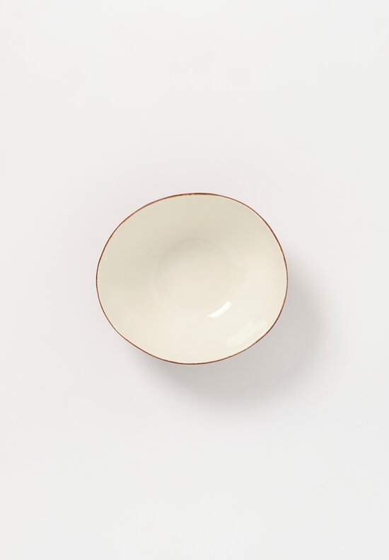 Stamperia Bertozzi Handmade Porcelain Exterior Painted Medium Salad Bowl Bruno Chocolate Brown