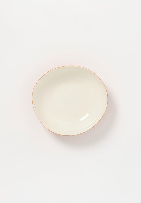 Stamperia Bertozzi Handmade Porcelain Exterior Painted Small Serving Bowl Bruno Brown