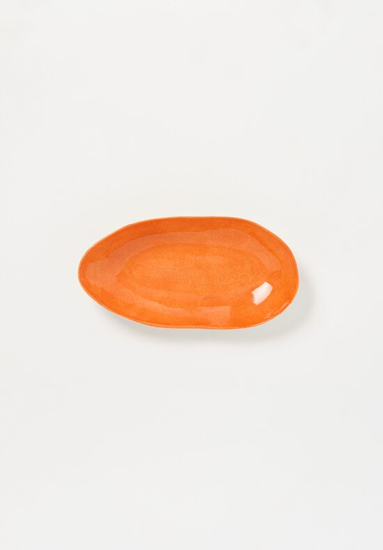 Stamperia Bertozzi Handmade Porcelain Interior Painted Barchetta Arancio Orange