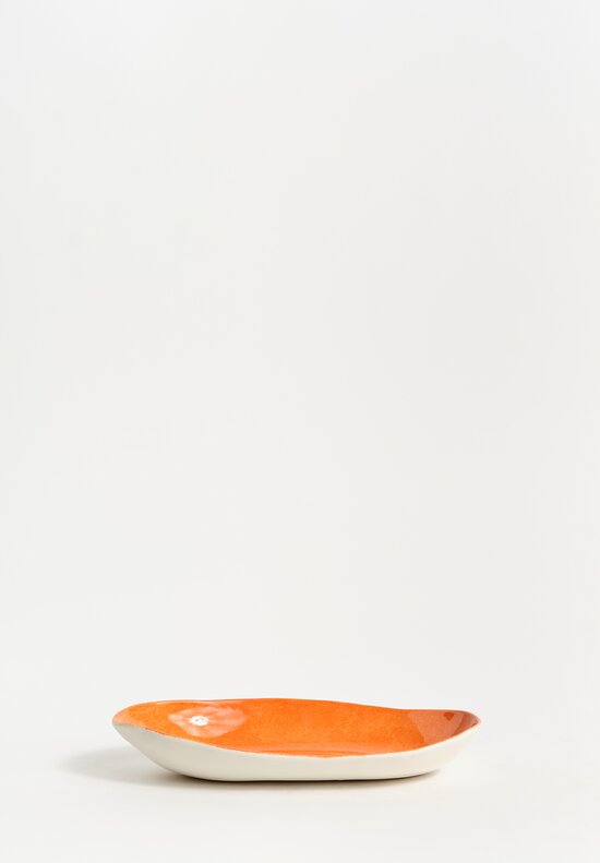 Stamperia Bertozzi Handmade Porcelain Interior Painted Barchetta Arancio Orange