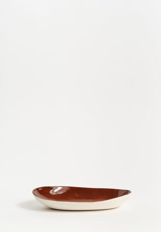 Stamperia Bertozzi Handmade Porcelain Interior Painted Barchetta Bruno Chocolate Brown