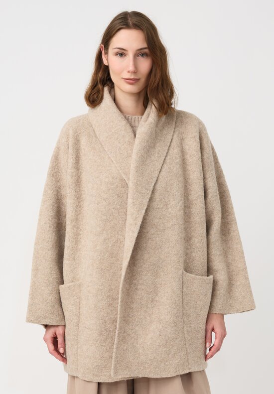Lauren Manoogian Baby Alpaca Double-Faced Coat in Natural Oak