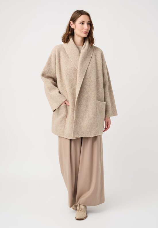 Lauren Manoogian Baby Alpaca Double-Faced Coat in Natural Oak