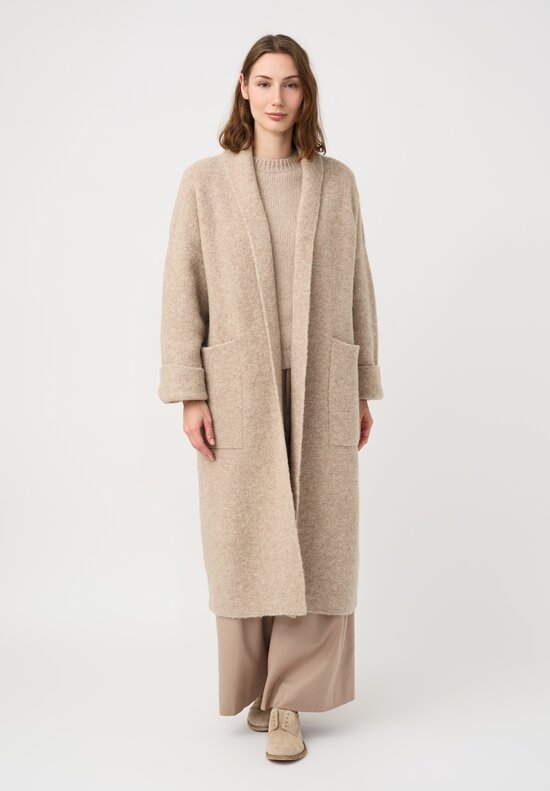 Lauren Manoogian Baby Alpaca Double-Faced Long Coat in Natural Oak