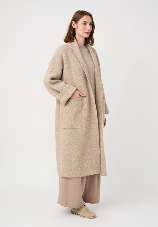 Lauren Manoogian Baby Alpaca Double-Faced Long Coat in Natural Oak