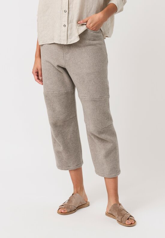 Forme d'Expression Thermal Skewed 5-Pocket Pants in Neutral Oyster Grey
