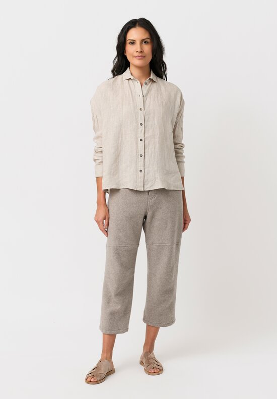 Forme d'Expression Thermal Skewed 5-Pocket Pants in Neutral Oyster Grey