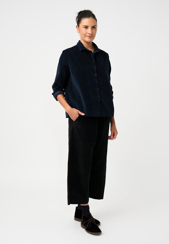 Album di Famiglia Cotton Velvet W&S Pants in Mars Black