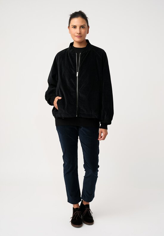 Album di Famiglia Cotton Velvet Bomber Jacket in Mars Black