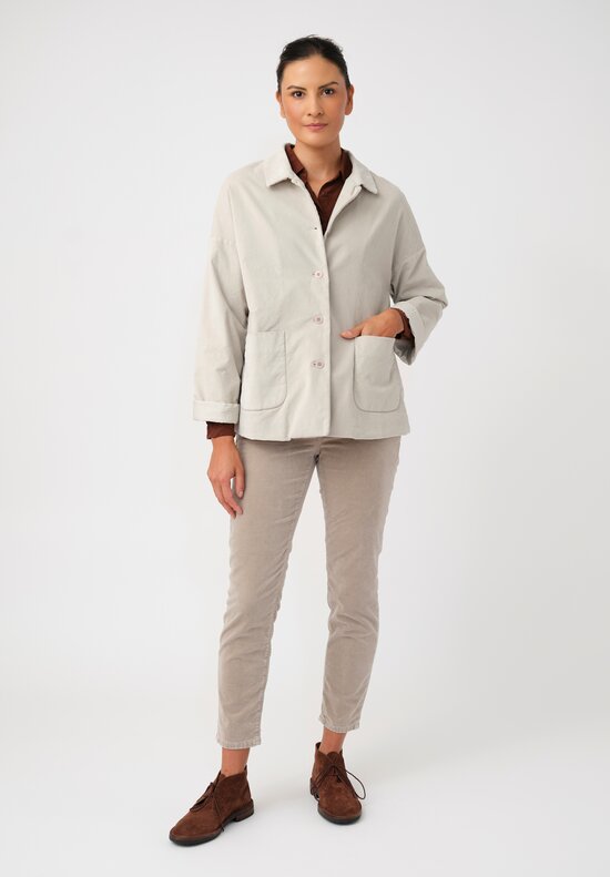 Album di Famiglia Cotton Velvet Relaxed Blazer in Fog Grey