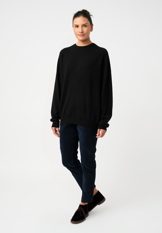 Album di Famiglia Cotton Velvet Slim Pants in Ink Blue