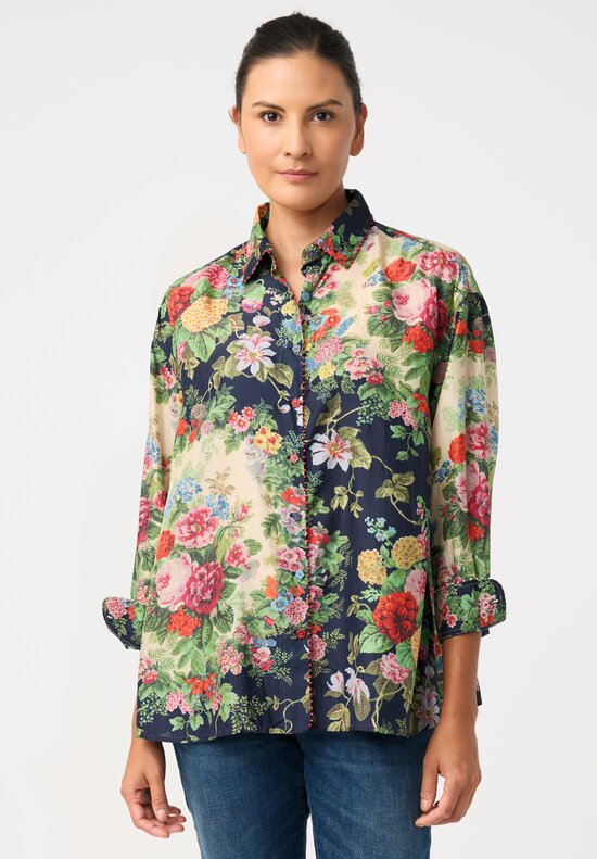 Péro Silk Floral Button-Down