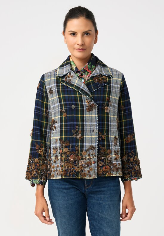 Péro Cotton Blend Floral Embellished Button Down Coat