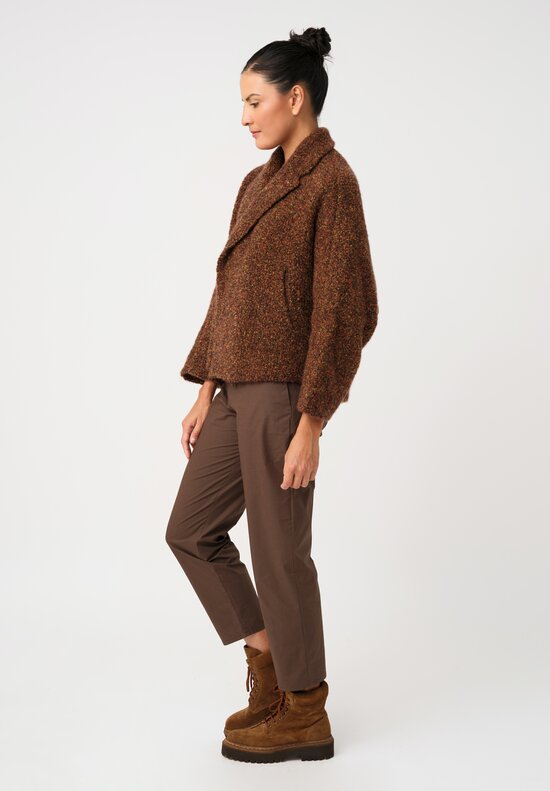 Boboutic Double Breasted Notch Lapel Jacket in Ochre & Brown Salt & Pepper