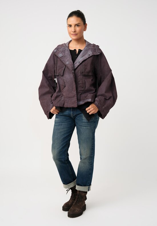 Rundholz DIP Stretch Cotton Curved Sleeve Jacket in Grape Purple