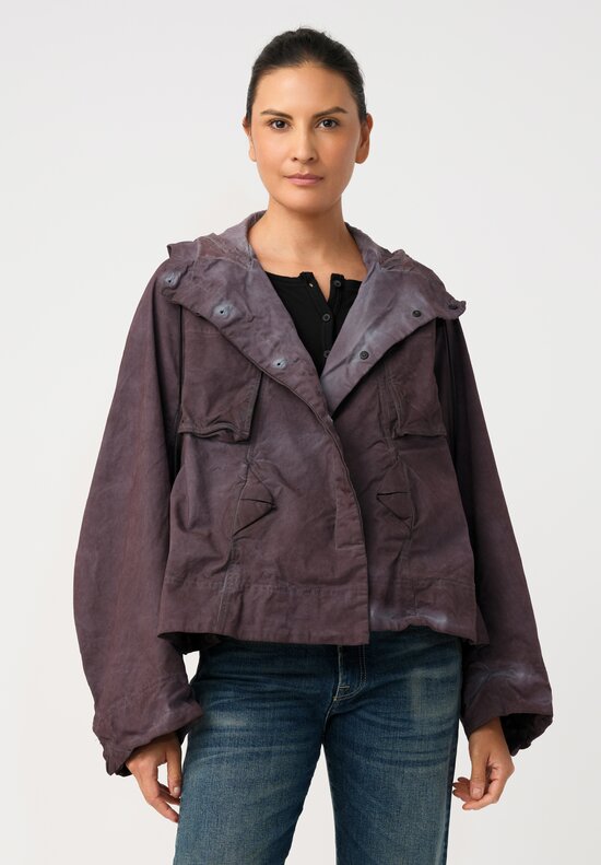 Rundholz DIP Stretch Cotton Curved Sleeve Jacket in Grape Purple