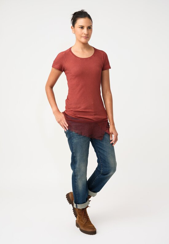 Rundholz DIP Ribbed Cotton Jersey Tee with Mesh Hemline