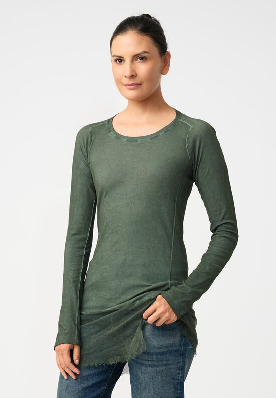 Rundholz DIP Ribbed Cotton Jersey Long-Sleeve Tee with Mesh Hemline
