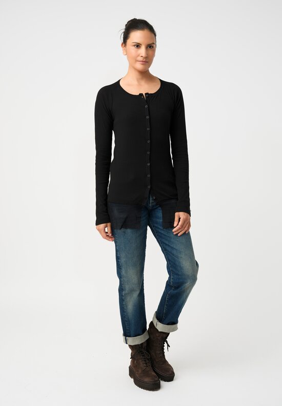 Rundholz DIP Ribbed Cotton Jersey Mesh-Hemmed Henley