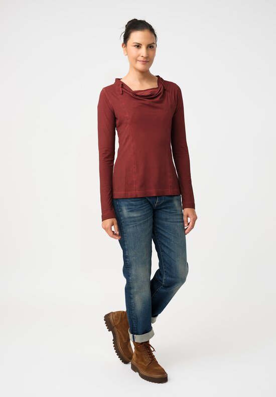 Rundholz DIP Stretch Cotton Jersey Drawstring Cowl Neck Top