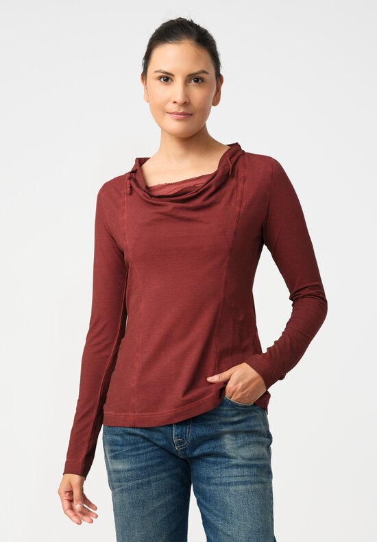 Rundholz DIP Stretch Cotton Jersey Drawstring Cowl Neck Top
