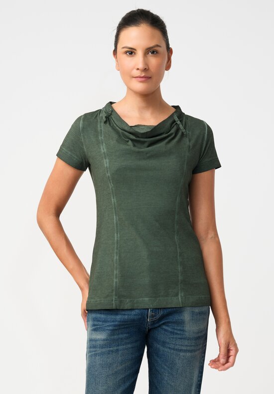Rundholz DIP Stretch Cotton Jersey Drawstring Cowl Neck Tee