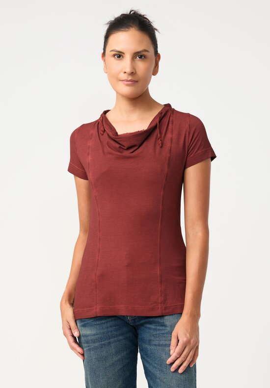 Rundholz DIP Stretch Cotton Jersey Drawstring Cowl Neck Tee