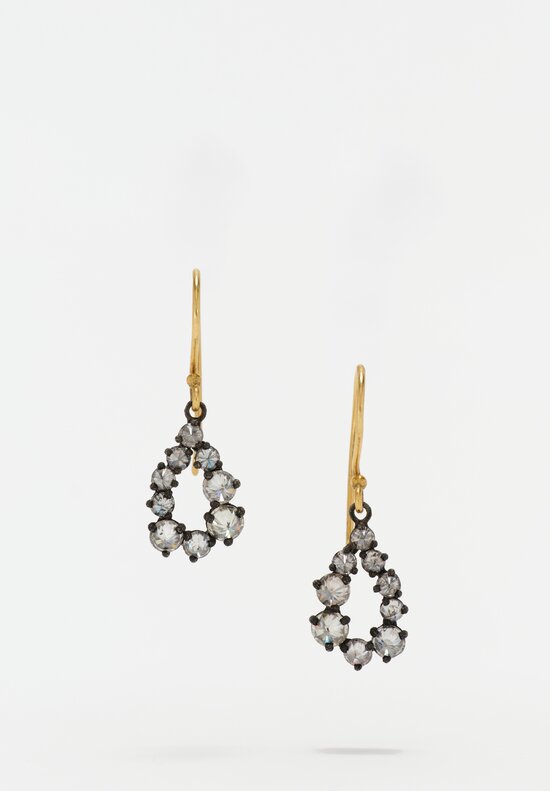 TAP by Todd Pownell 18K, Oxidized Sterling Silver & Droplet Diamond Earrings