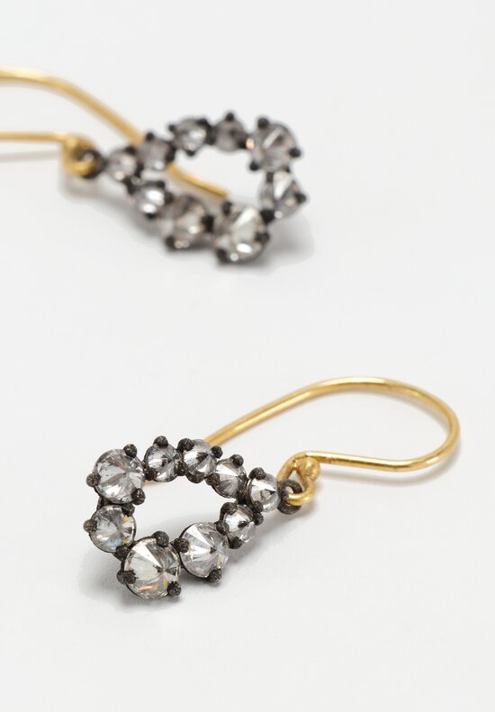 TAP by Todd Pownell 18K, Oxidized Sterling Silver & Droplet Diamond Earrings