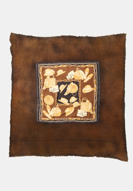 Avant Toi Cashmere Silk Quadrello Jumbo One-of-a-Kind Scarf