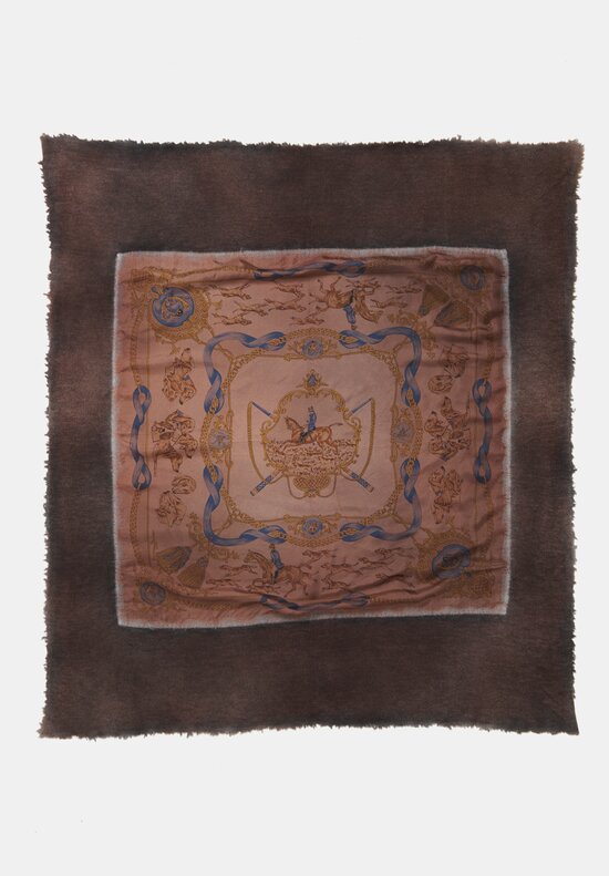 Avant Toi One-of-a-Kind Cashmere & Silk Quadrello Scarf Brownie Hound Dogs