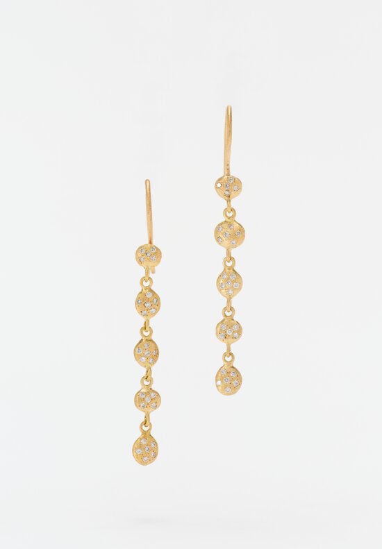 Yasuko Azuma 18k and Diamond Dew Drop Earrings .28 cts
