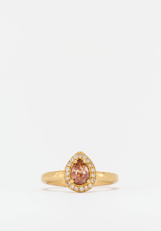 Yasuko Azuma 18k, Orange Diamond Halo Ring