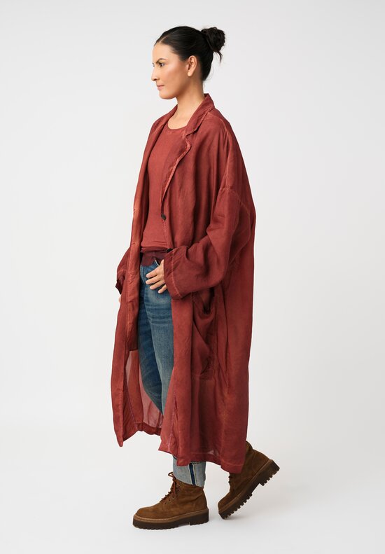 Rundholz DIP Overydyed Sheen Finish Duster with Exaggerated Back Slit