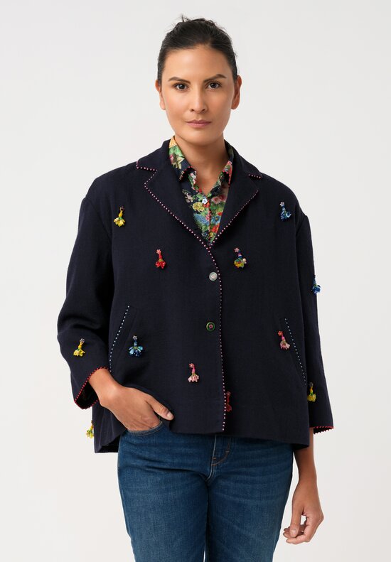 Péro Beaded Bouquet Embellished A-Line Jacket