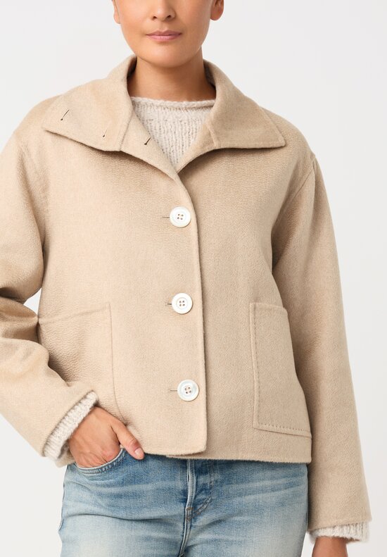 Nanna Pause Cashmere Enid Button Down Jacket in Natural Cream
