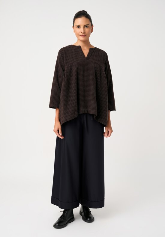 Daniela Gregis Thermal Weave Tognon Tasche Pants in Deep Navy Blue