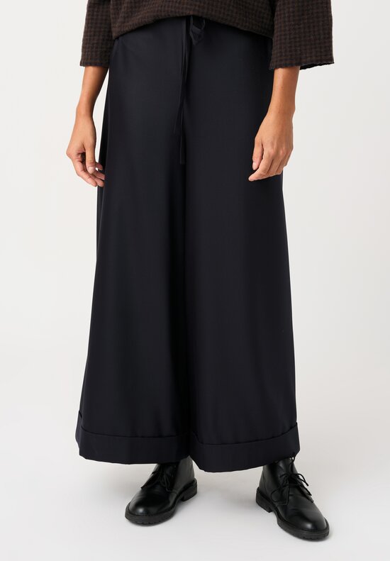 Daniela Gregis Thermal Weave Tognon Tasche Pants in Deep Navy Blue